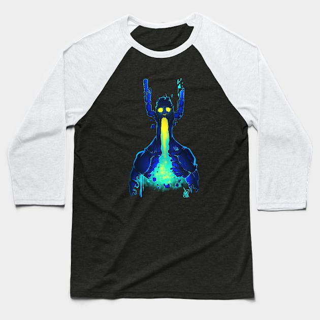 NEON LIGHT SCREAM Baseball T-Shirt by BrianJDrawings